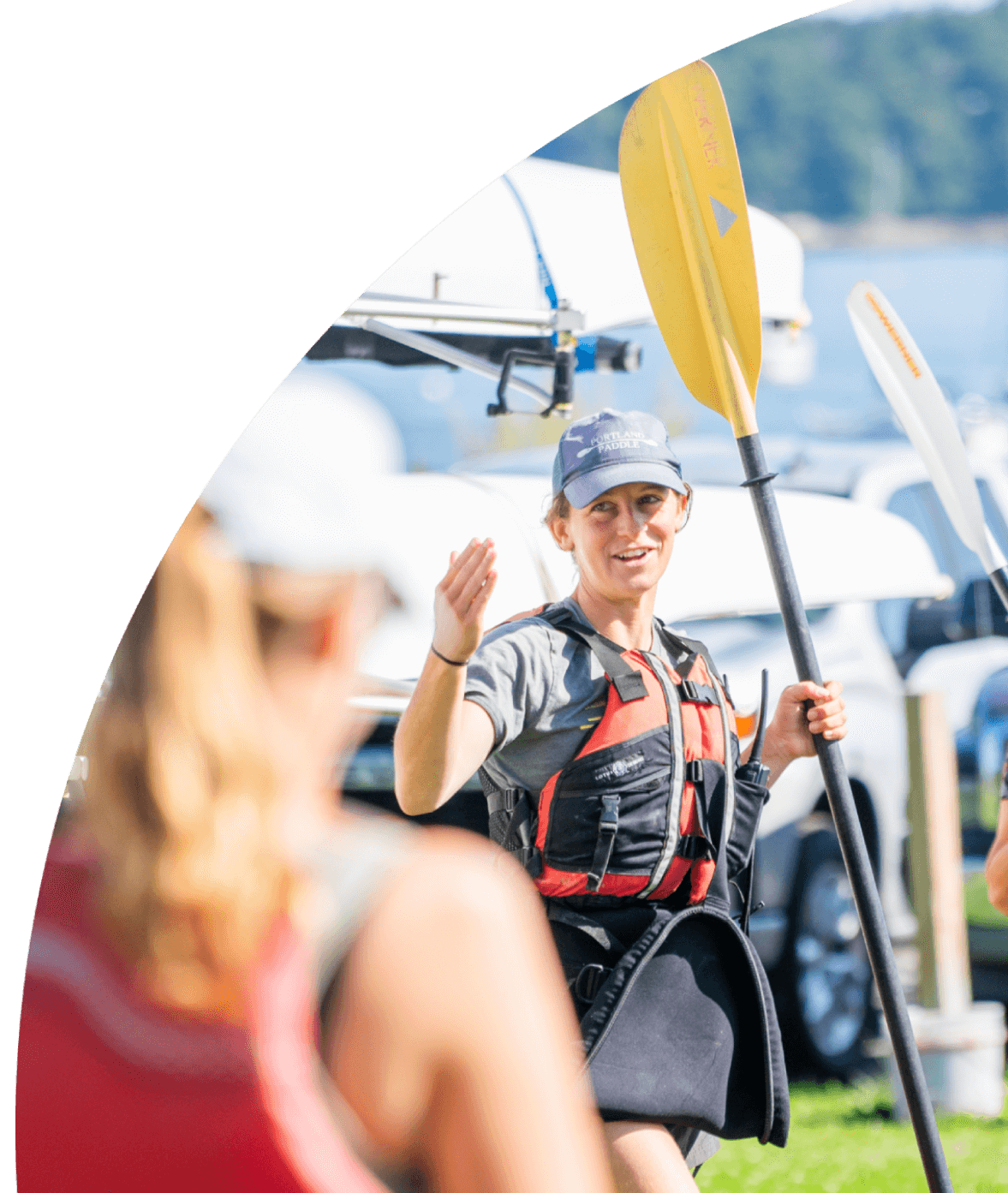 Woman with paddle